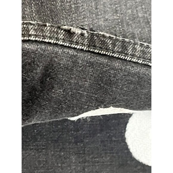 Retro Floral Denim Skirt Black M Embroidery Preppy Western Boho Hippie Indie 80s - Picture 5 of 10